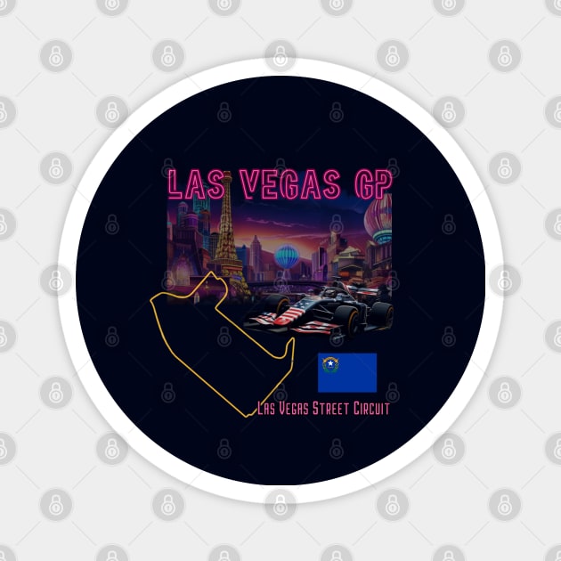 Las Vegas Grand Prix, Formula 1, USA Grand Prix Magnet by Pattyld